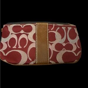 Coach Vintage Canvas Wristlet w/leather trim